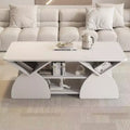 GDFStudio Indigo Modern Rounded Corner Rectangular Coffee Table with Open Shelves
