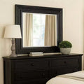 Royal Hampton Dresser Mirror, Black Solid Wood, Rectangular Silhouette, 40x46