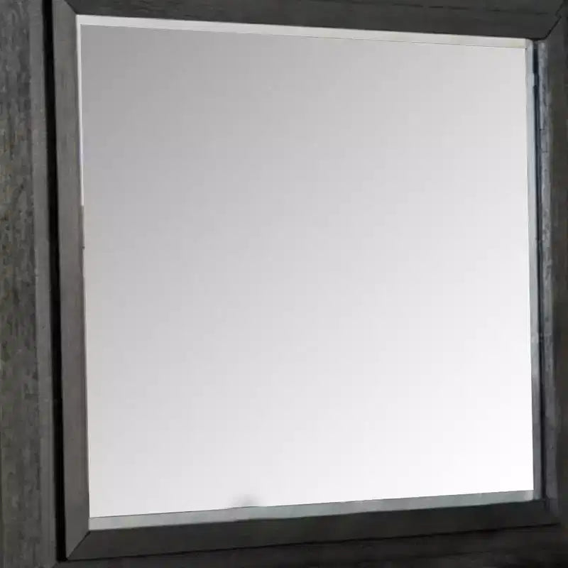 Dresser Mirror, Black Solid Wood, Rectangular Silhouette, 40x46