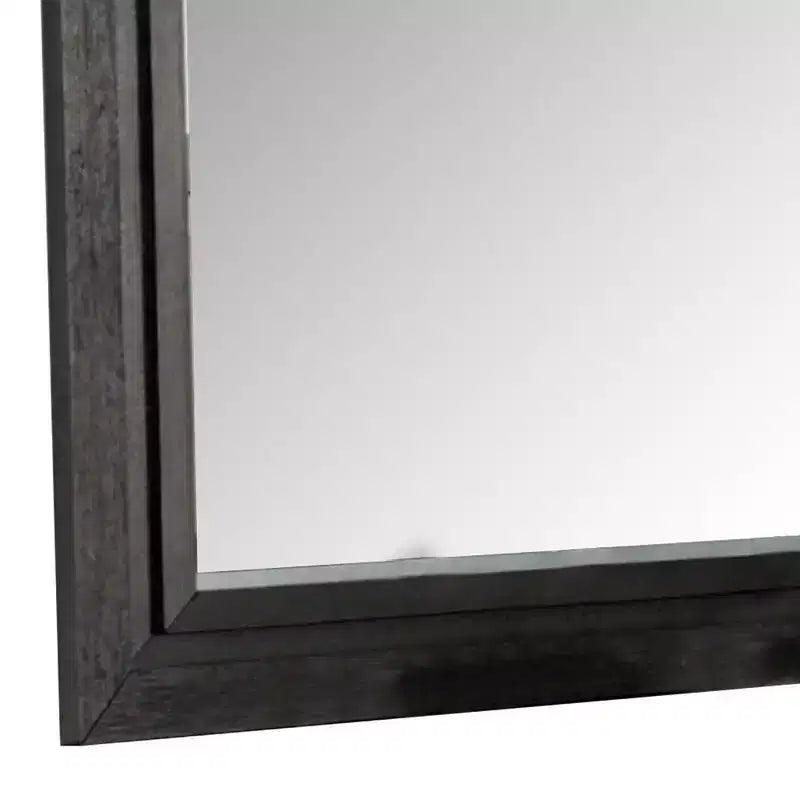 Dresser Mirror, Black Solid Wood, Rectangular Silhouette, 40x46