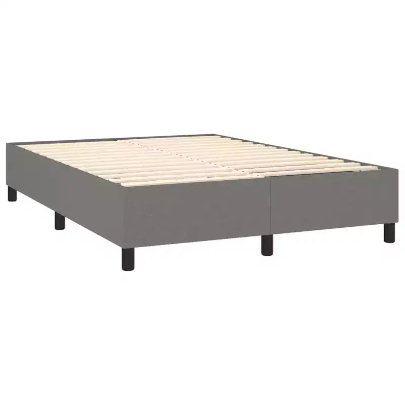 Cadre de lit moderne en polyester gris foncé, grandeur double