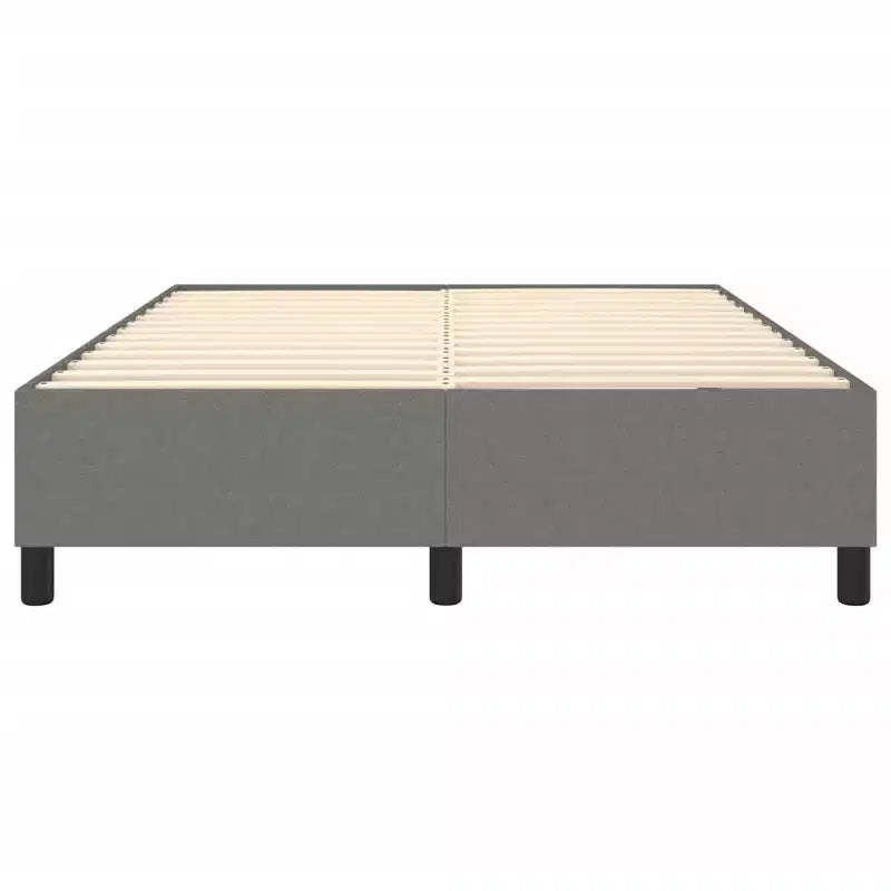 Cadre de lit moderne en polyester gris foncé, grandeur double
