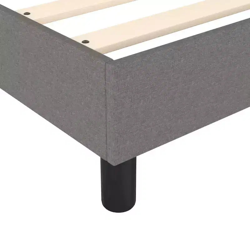 Cadre de lit moderne en polyester gris foncé, grandeur double