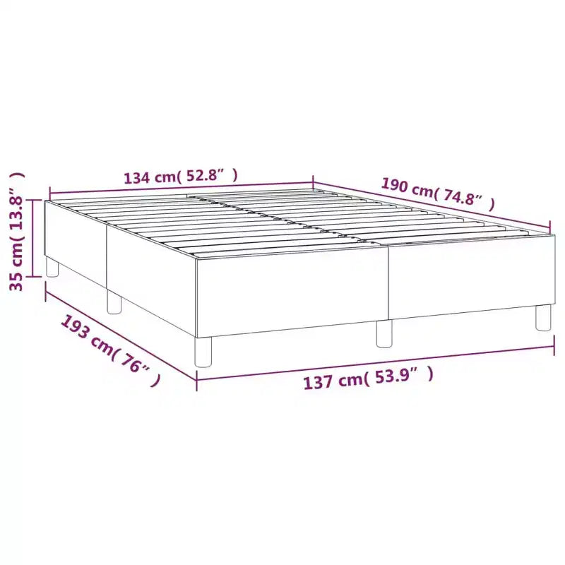 Cadre de lit moderne en polyester gris foncé, grandeur double