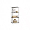 4 - Tier Black Steel Storage Shelves Heavy Duty Utility Wire Rack OrganizerHome 1000 lbs 13 inch Dx 23.6 inch Wx 53.4 inch H