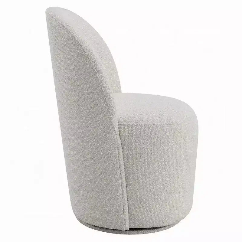 Lot de 2 fauteuils d'appoint, rotation pivotante à 360 degrés, bouclette blanc cassé