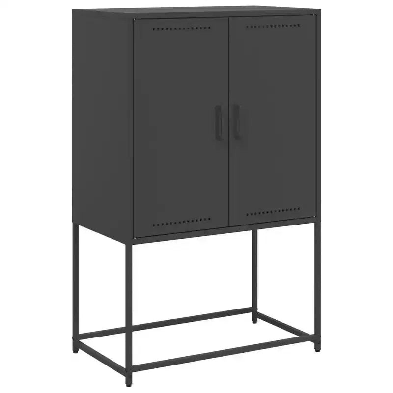 vidaXL Highboard Black Steel Medium Highboard Rectangular Industrial