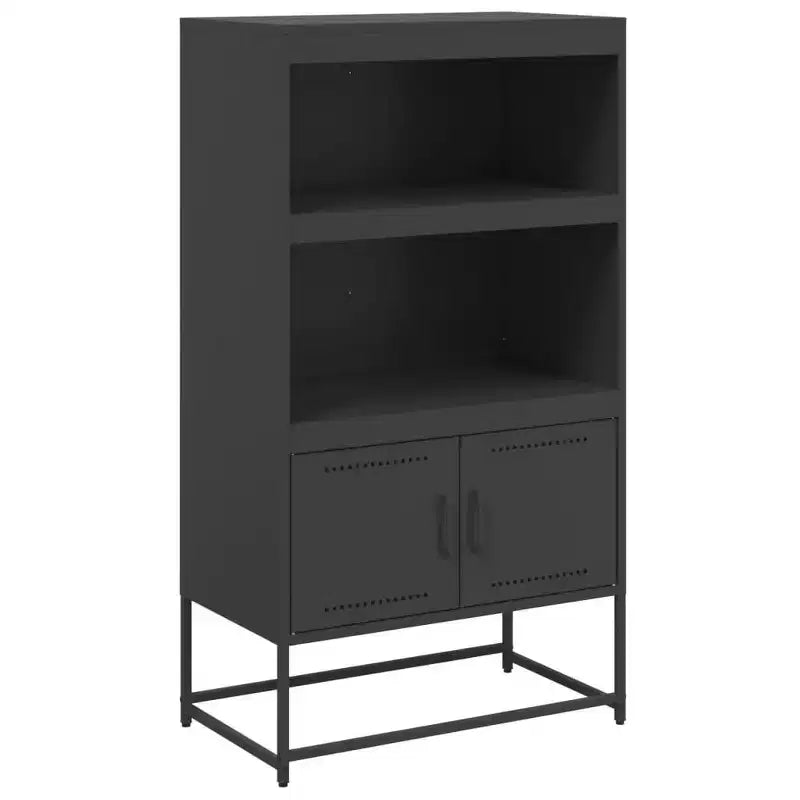 vidaXL Highboard Black Steel 27.0x15.2x48.6 in Highboard Rectangular