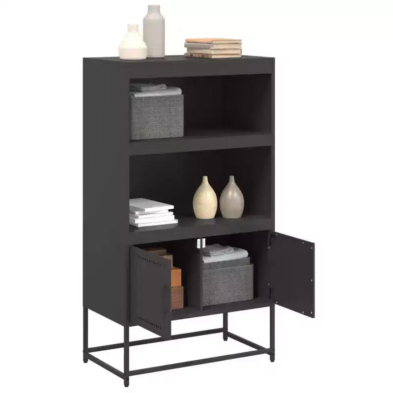 Vaisselier Acier noir 27.0x15.2x48.6 in Vaisselier Rectangulaire