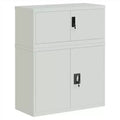 vidaXL File Cabinet Light Grey Powder-Coated Steel 35.4 x 15.7 x 43.3 in