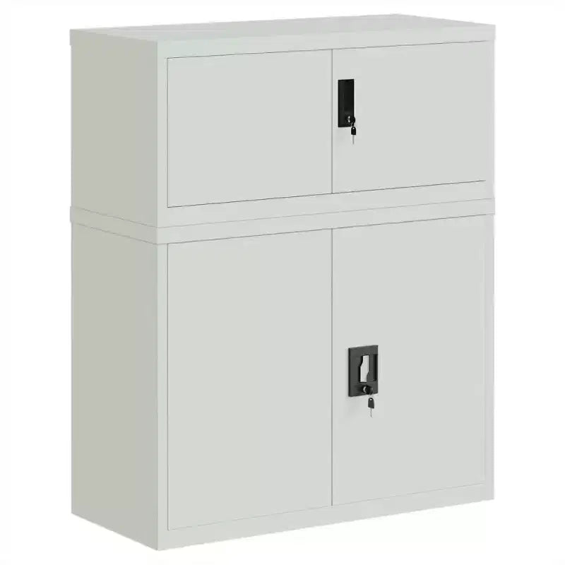 vidaXL File Cabinet Light Grey Powder-Coated Steel 35.4 x 15.7 x 43.3 in