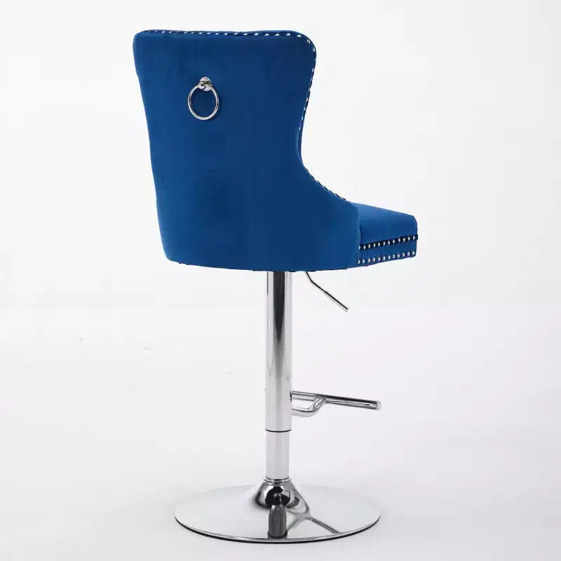 Lot de 2 tabourets de bar pivotants, réglables de 63,5 à 84 cm, en velours, avec capitonnage losange et siège à ressorts, pour bar à domicile, îlot de cuisine