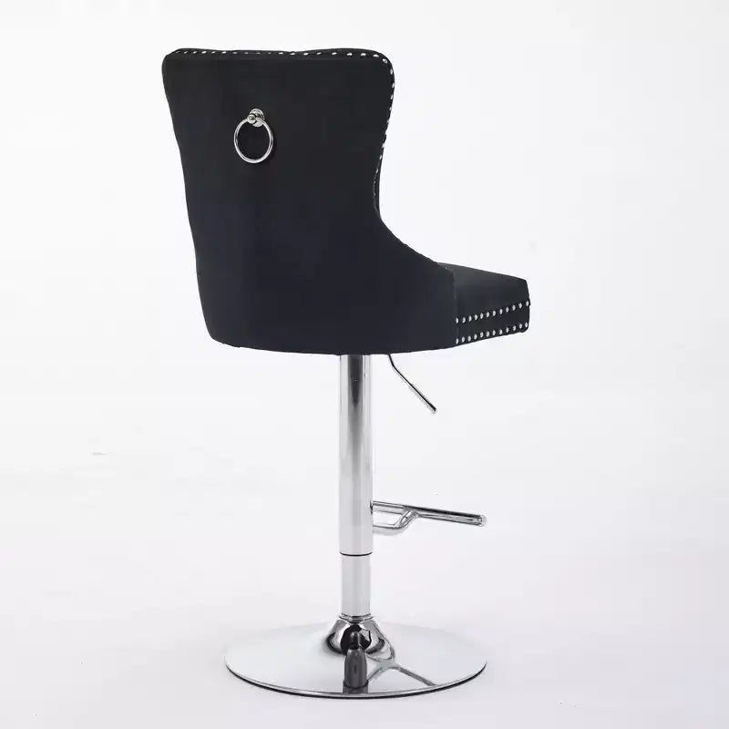 Lot de 2 tabourets de bar pivotants, réglables de 63,5 à 84 cm, en velours, avec capitonnage losange et siège à ressorts, pour bar à domicile, îlot de cuisine