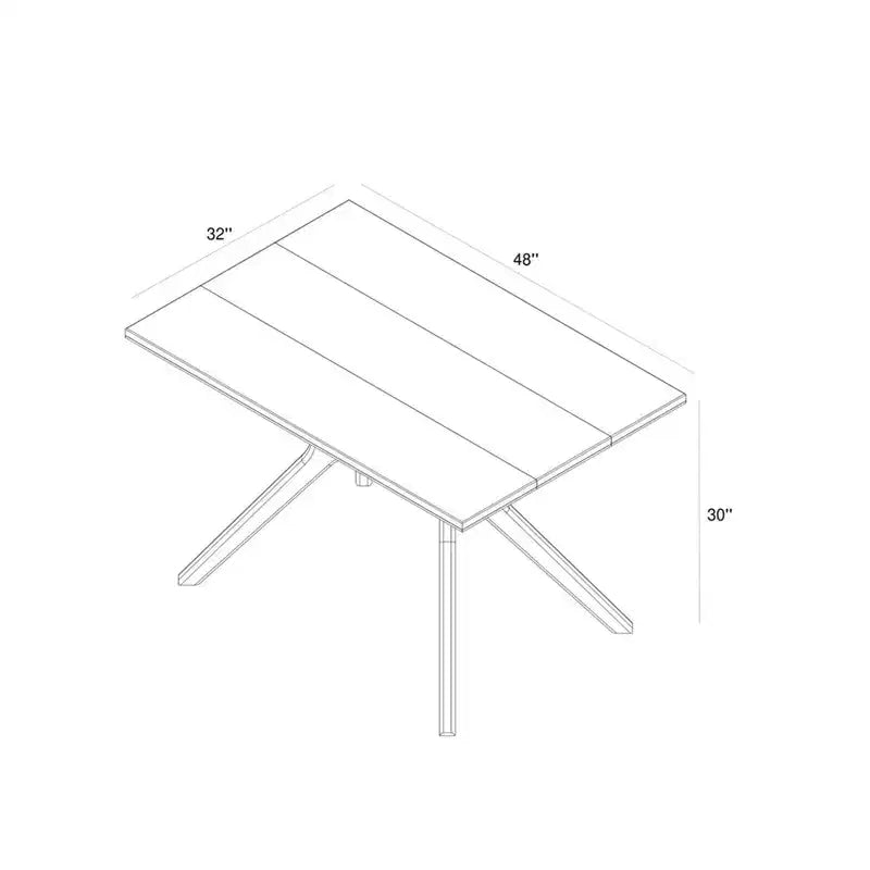 Cross Leg Rectangular Dining Table (48in / 1220mm)