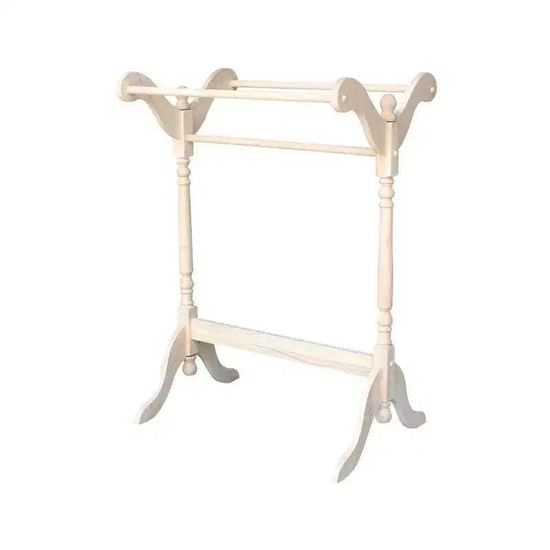 Quilt Rack Unfinished - International Concepts: Solid Wood Blanket Storage with 3 Rungs