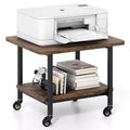 Costway 2-Tier Mobile Printer Table with Storage Shelf Lockable Wheels & Metal Frame
